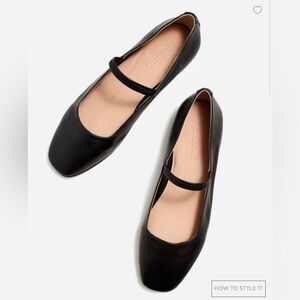 MADEWELL THE GRETA BALLET IN Black Leather NN044